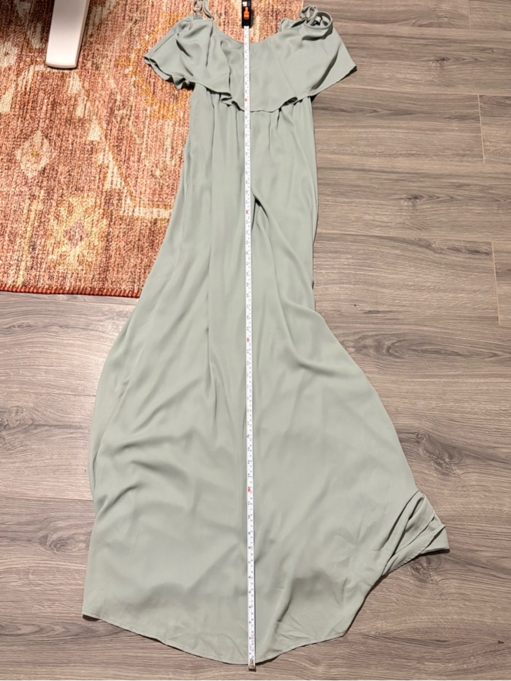 Show Me Your Mumu Caitlin Ruffle Maxi Dress in sage green color - Picture 10 of 11